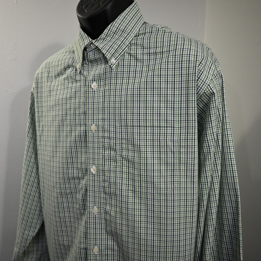 Brooks‎ Brothers Dress Shirt Plaid Non-Iron Regular Fit Long Sleeve Mens Size XL